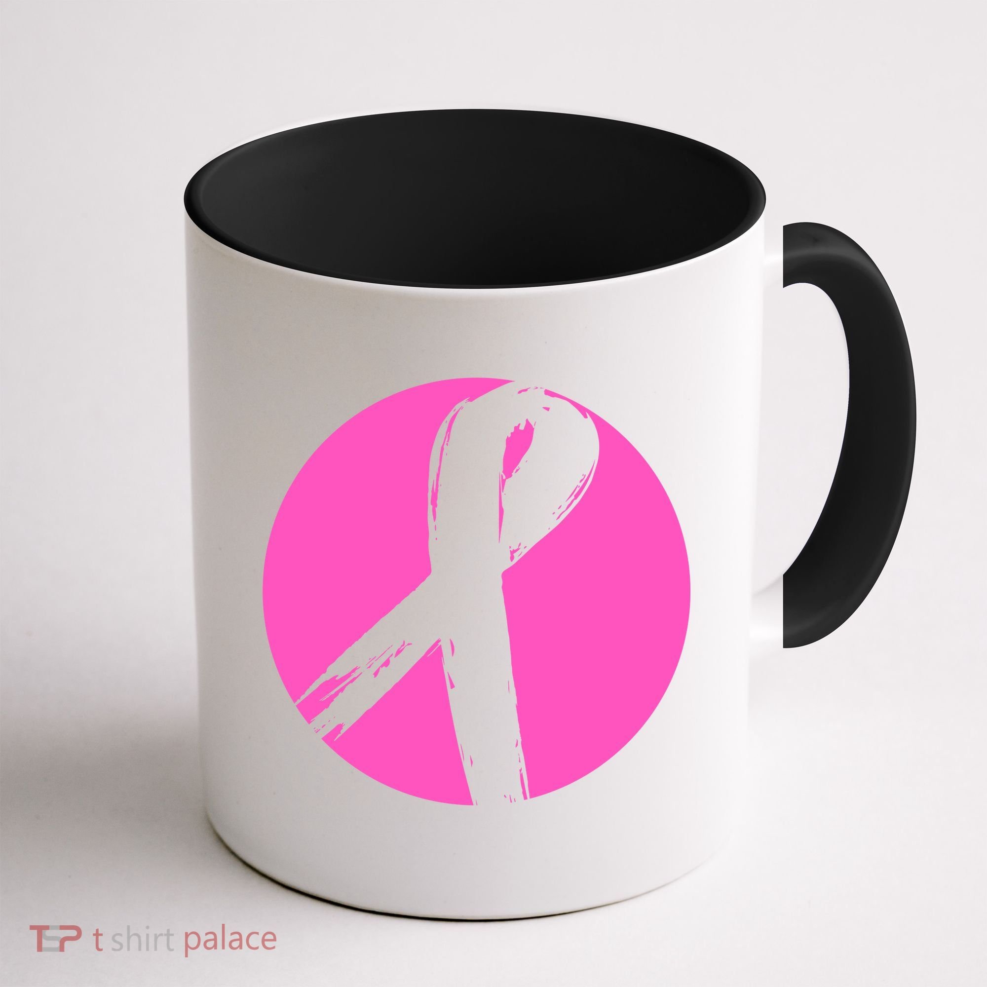 Breast Cancer Circle Ribbon Logo Coffee Mug