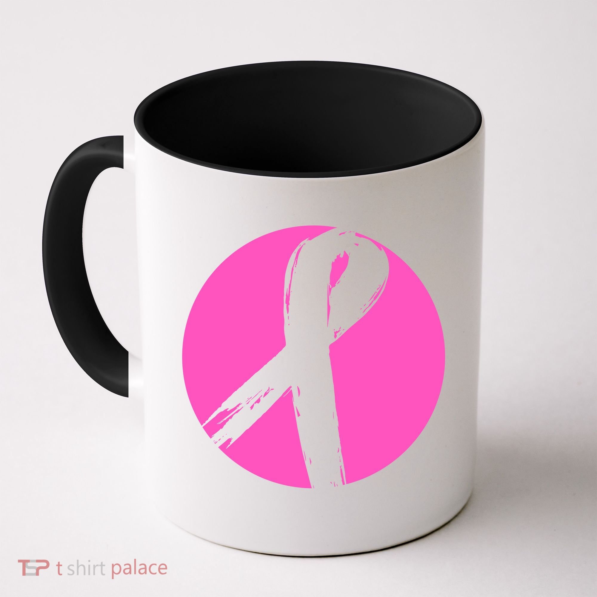 Breast Cancer Circle Ribbon Logo Coffee Mug