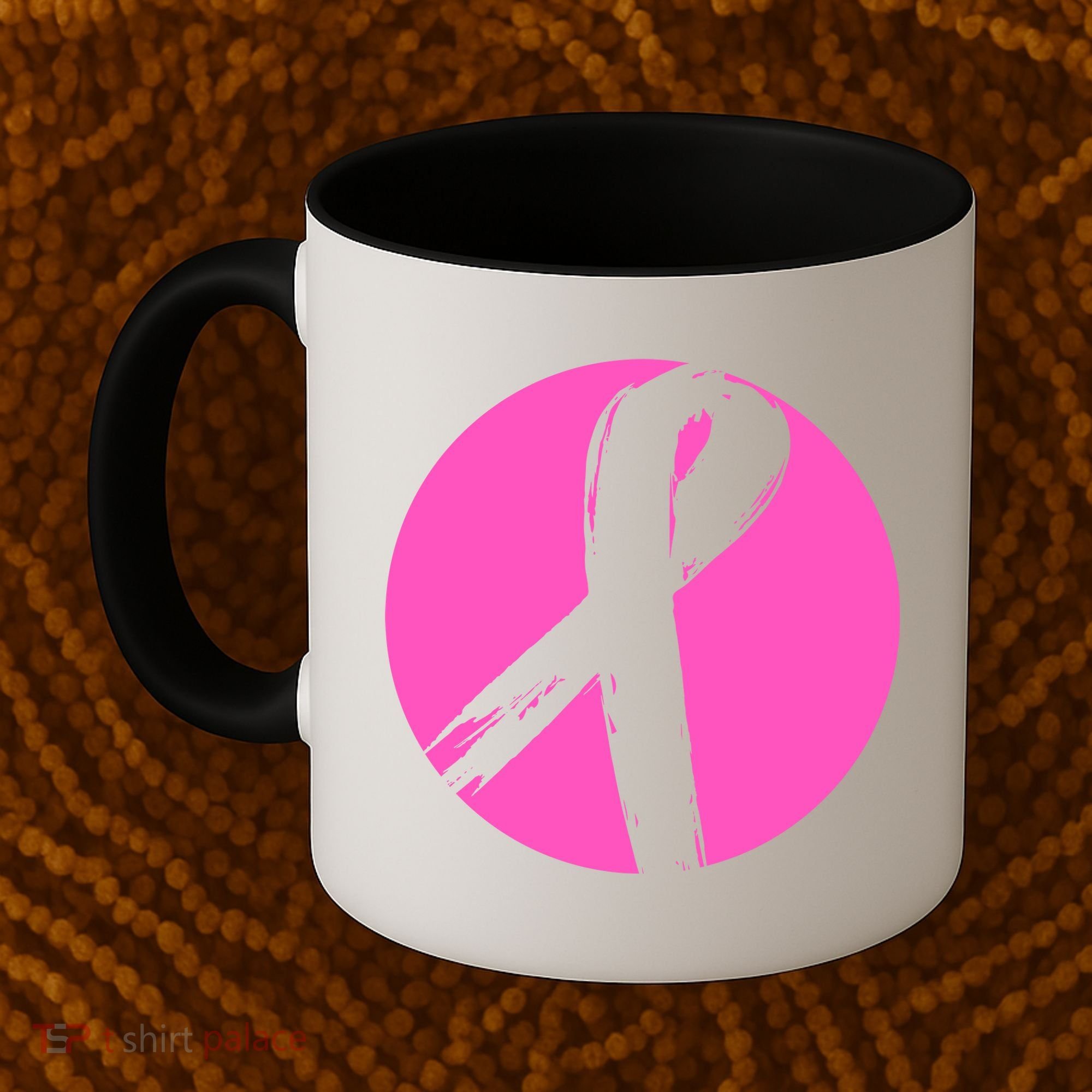 Breast Cancer Circle Ribbon Logo Coffee Mug