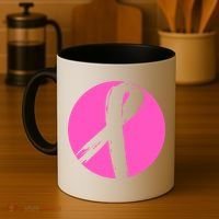 Breast Cancer Circle Ribbon Logo Coffee Mug thumb 4