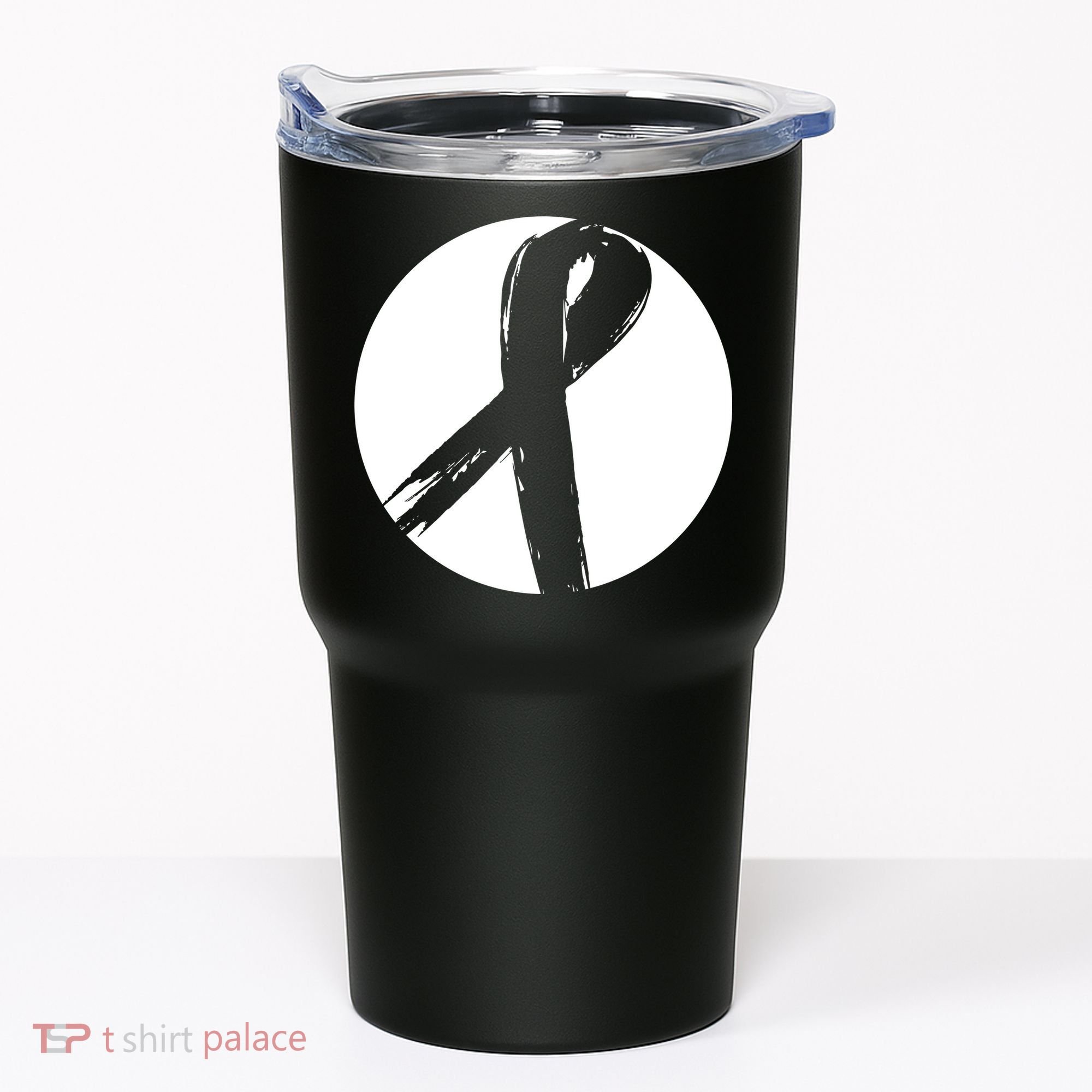 Breast Cancer Circle Ribbon Logo Tumbler