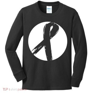 Breast Cancer Circle Ribbon Logo Kids Long Sleeve Shirt