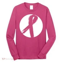 Breast Cancer Circle Ribbon Logo Long Sleeve Shirt thumb 0