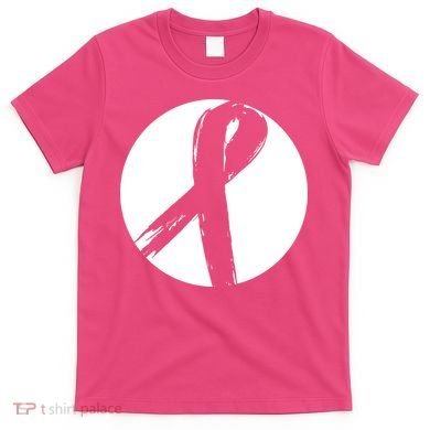 Breast Cancer Circle Ribbon Logo T-Shirt