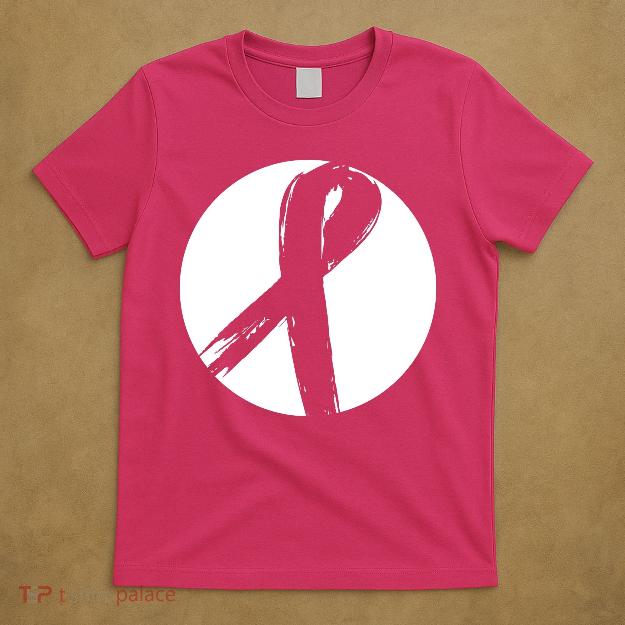 Breast Cancer Circle Ribbon Logo T-Shirt