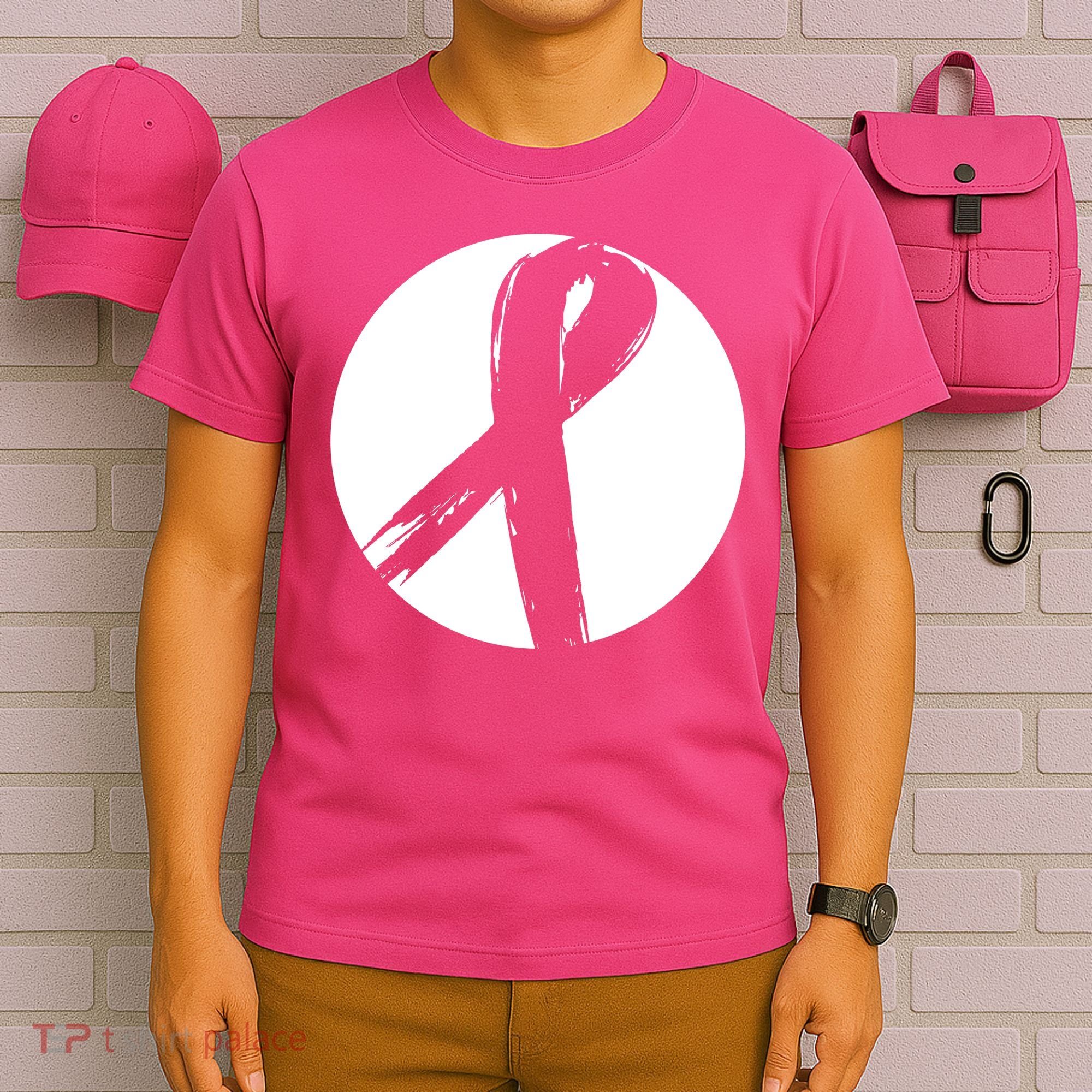 Breast Cancer Circle Ribbon Logo T-Shirt