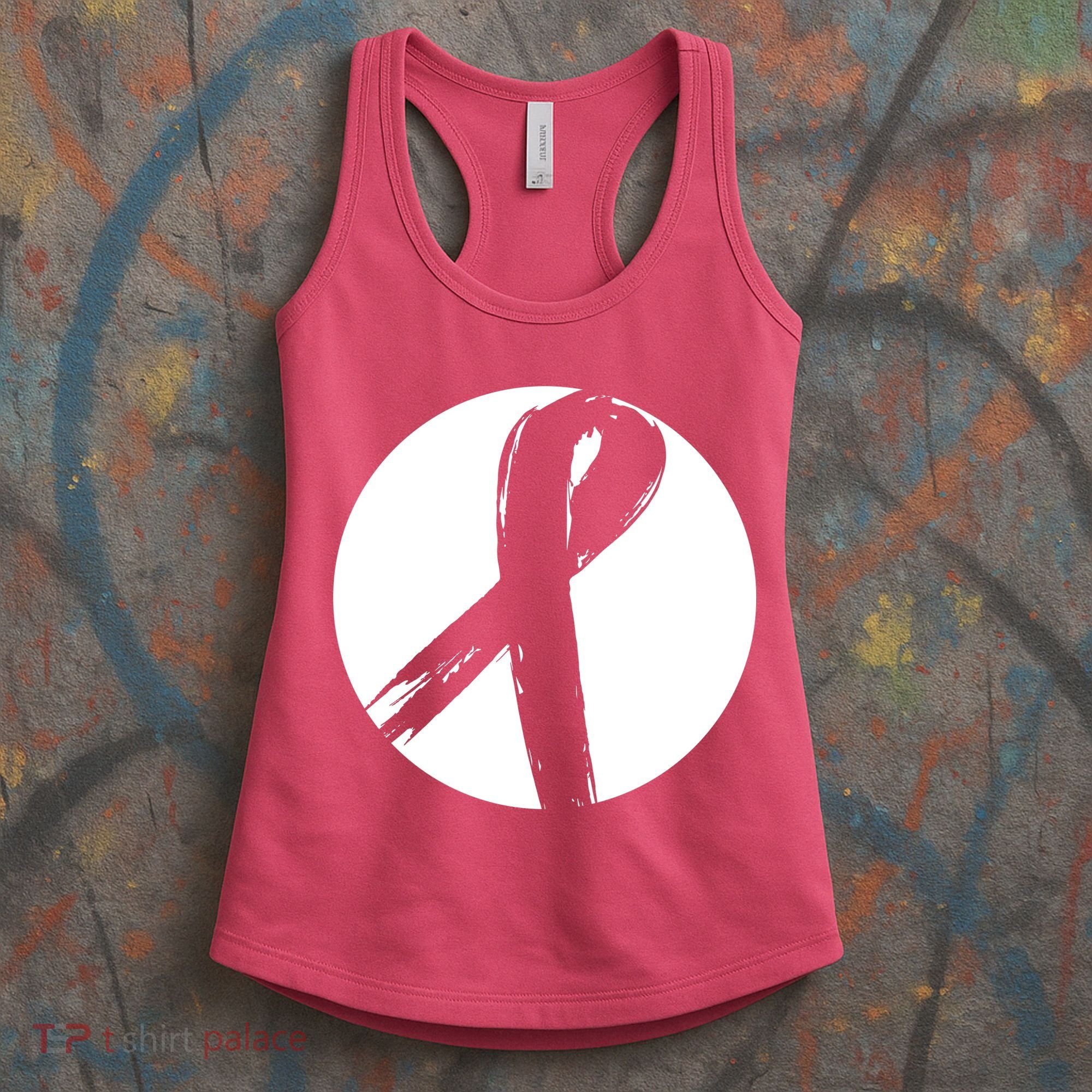 Breast Cancer Circle Ribbon Logo Women's Tank Top