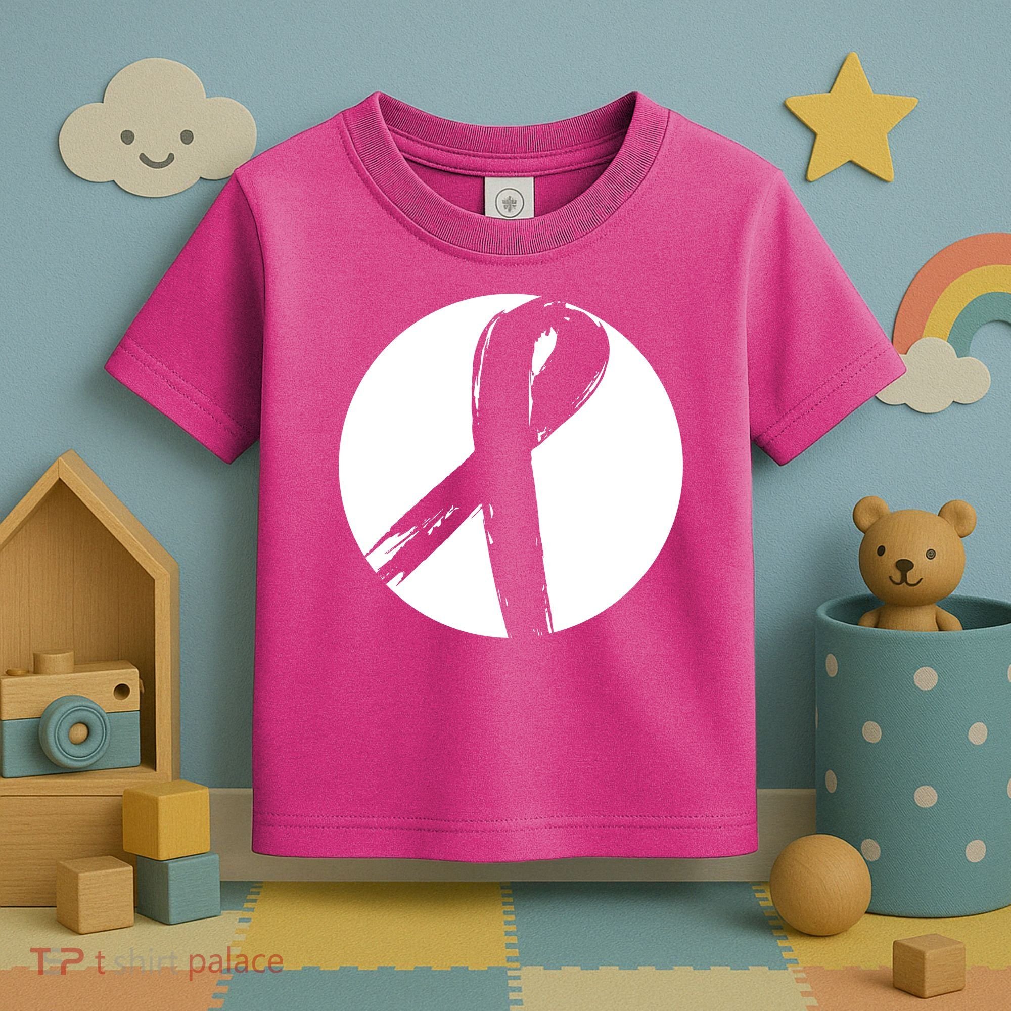 Breast Cancer Circle Ribbon Logo Toddler T-Shirt