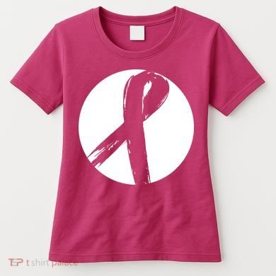 Breast Cancer Circle Ribbon Logo Women's T-Shirt