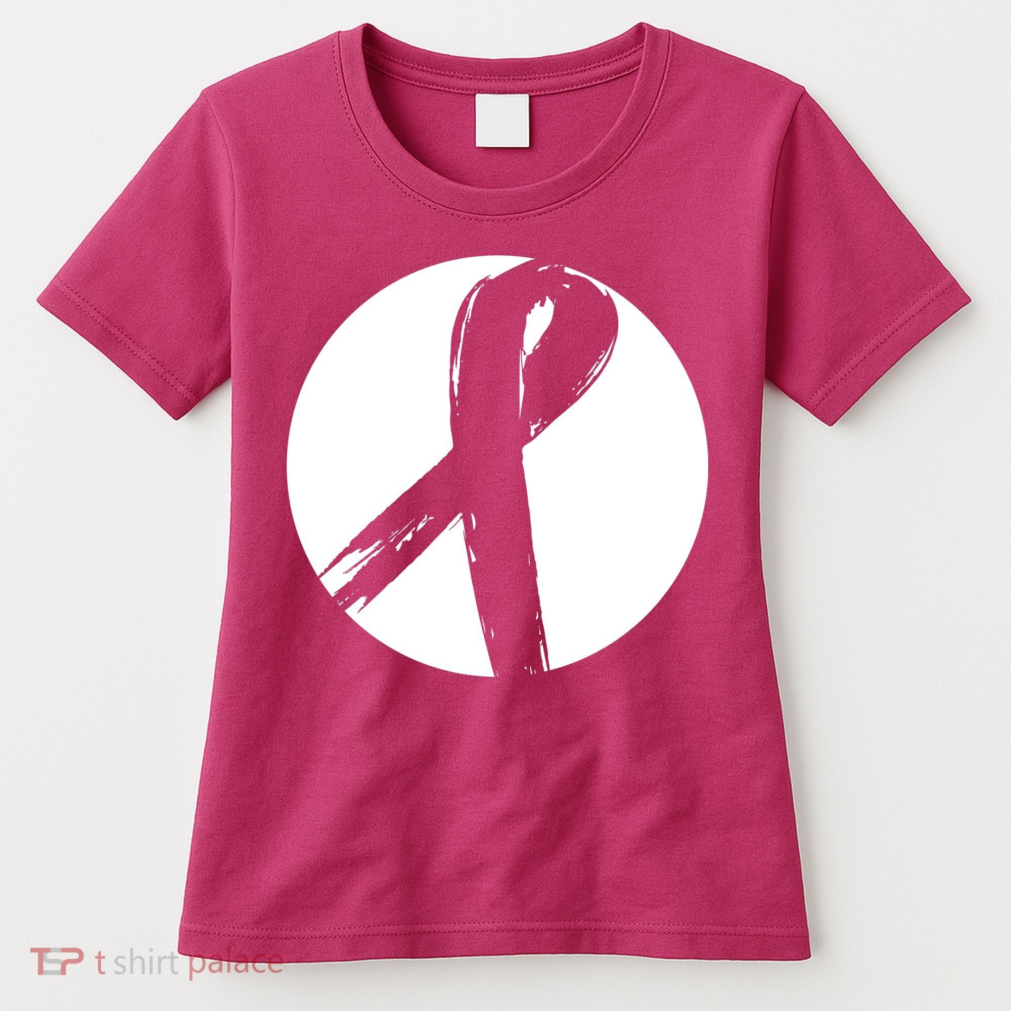 Breast Cancer Circle Ribbon Logo Women's T-Shirt