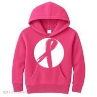 Breast Cancer Circle Ribbon Logo Kids Hoodie thumb 0