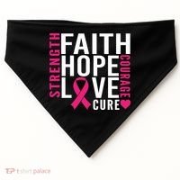 Breast Cancer Faith Hope Love Courage USA-Made Doggie Bandana thumb 0