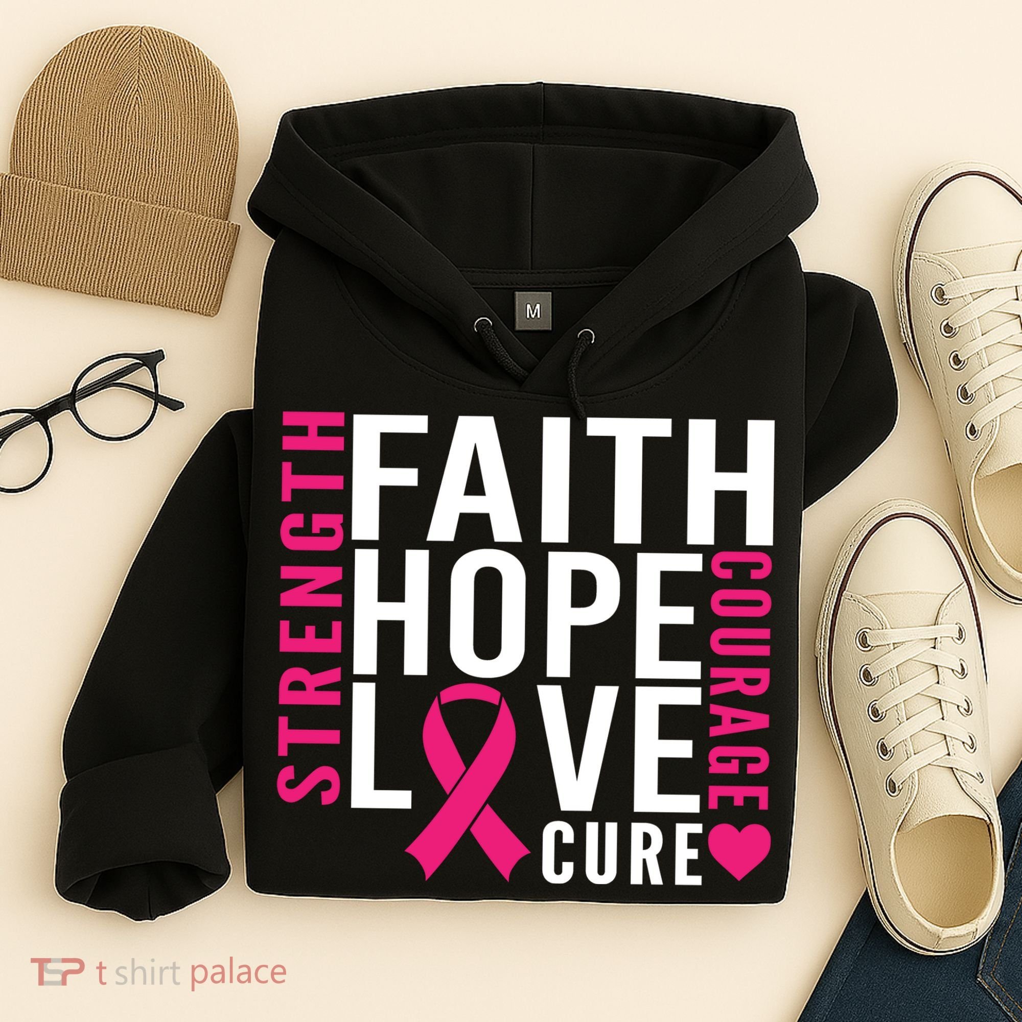 Breast Cancer Faith Hope Love Courage Hoodie