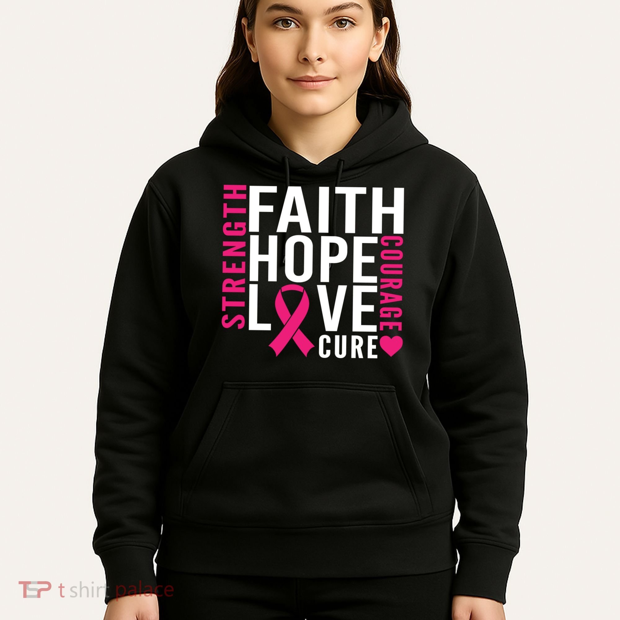 Breast Cancer Faith Hope Love Courage Hoodie