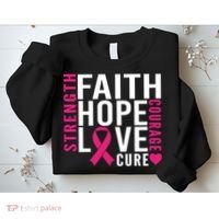 Breast Cancer Faith Hope Love Courage Sweatshirt thumb 2