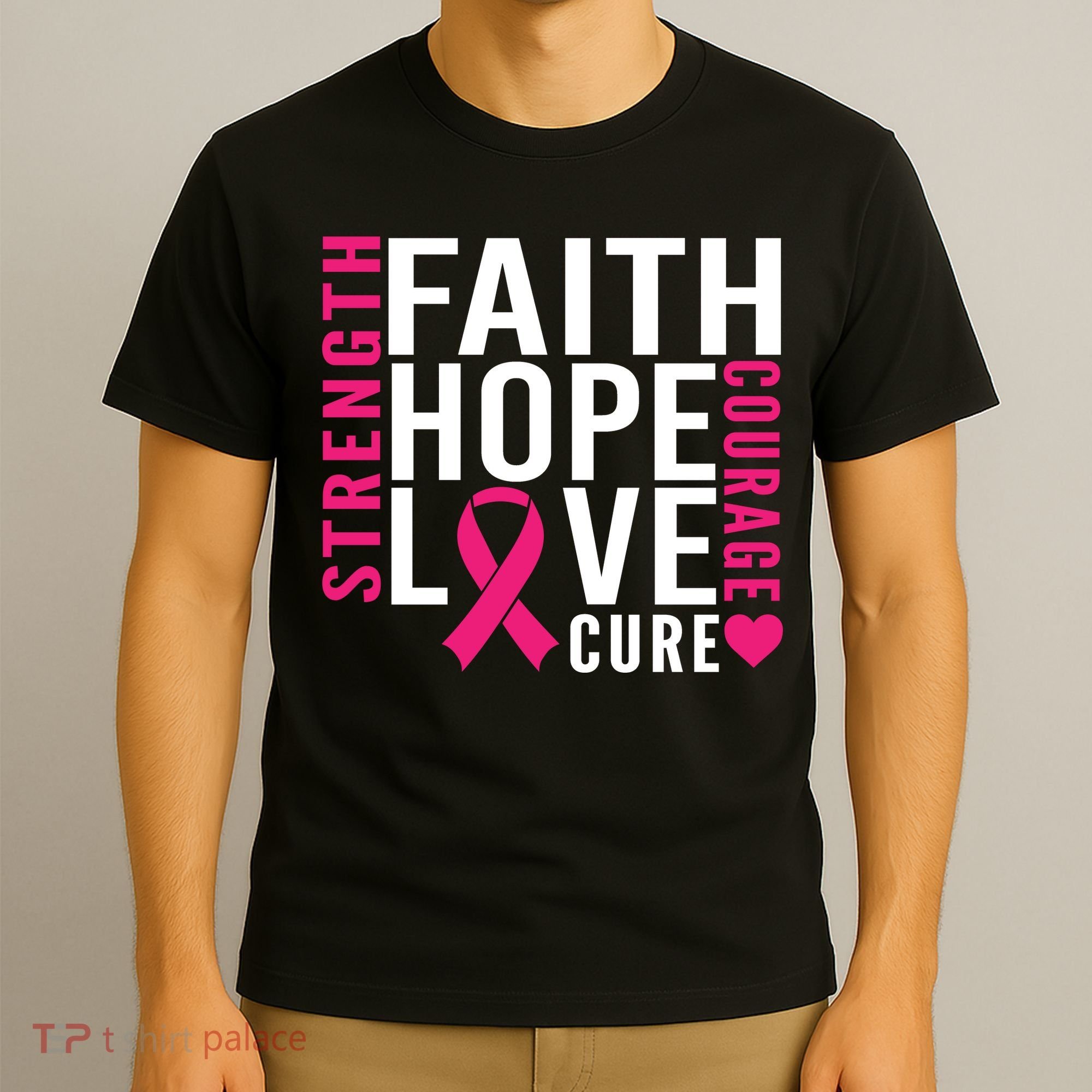 Breast Cancer Faith Hope Love Courage T-Shirt