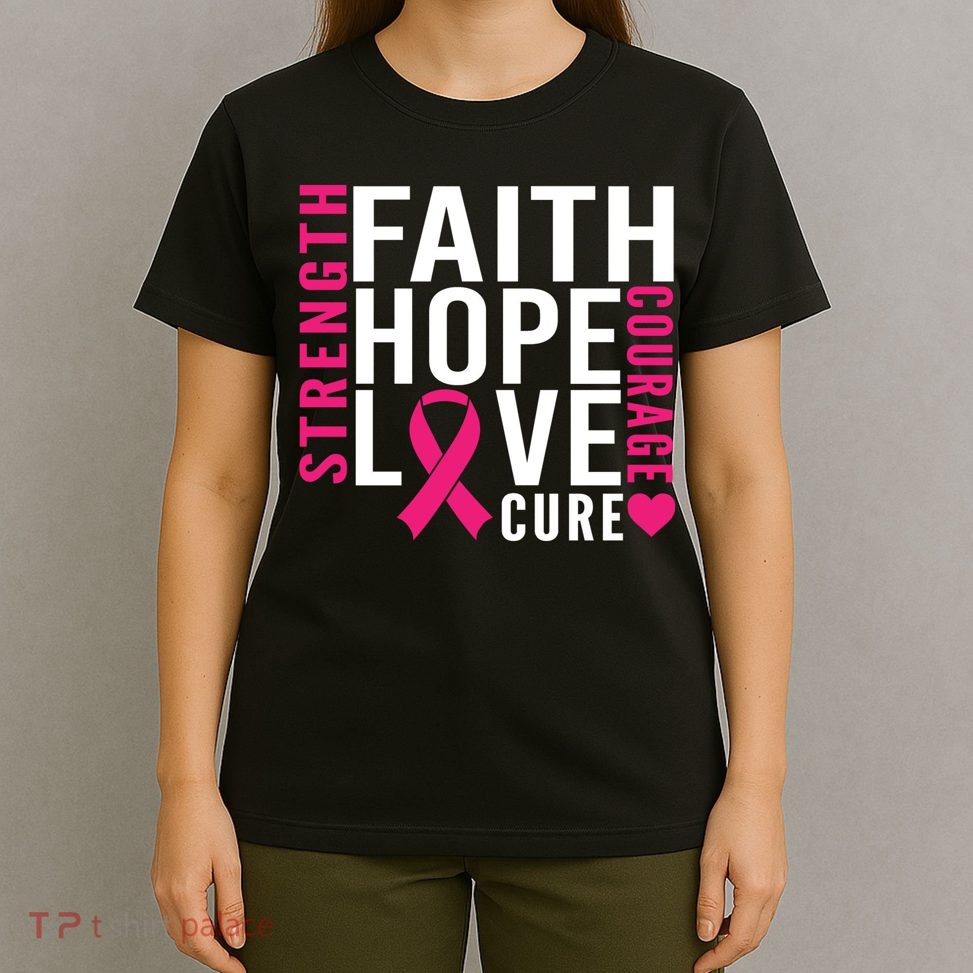 Breast Cancer Faith Hope Love Courage T-Shirt
