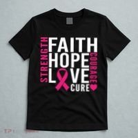 Breast Cancer Faith Hope Love Courage T-Shirt thumb 5