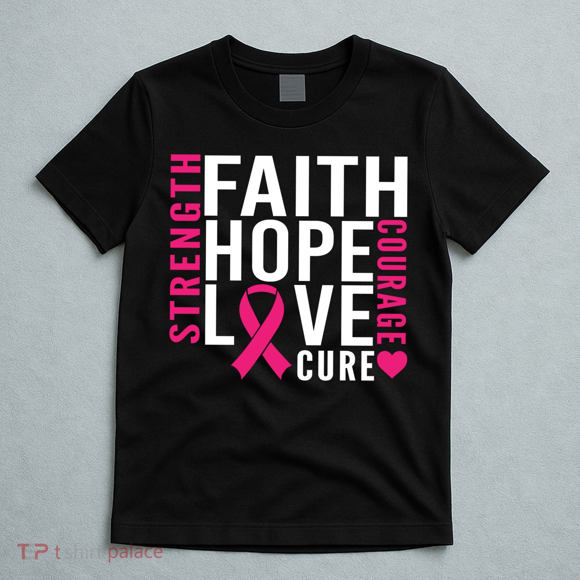 Breast Cancer Faith Hope Love Courage T-Shirt