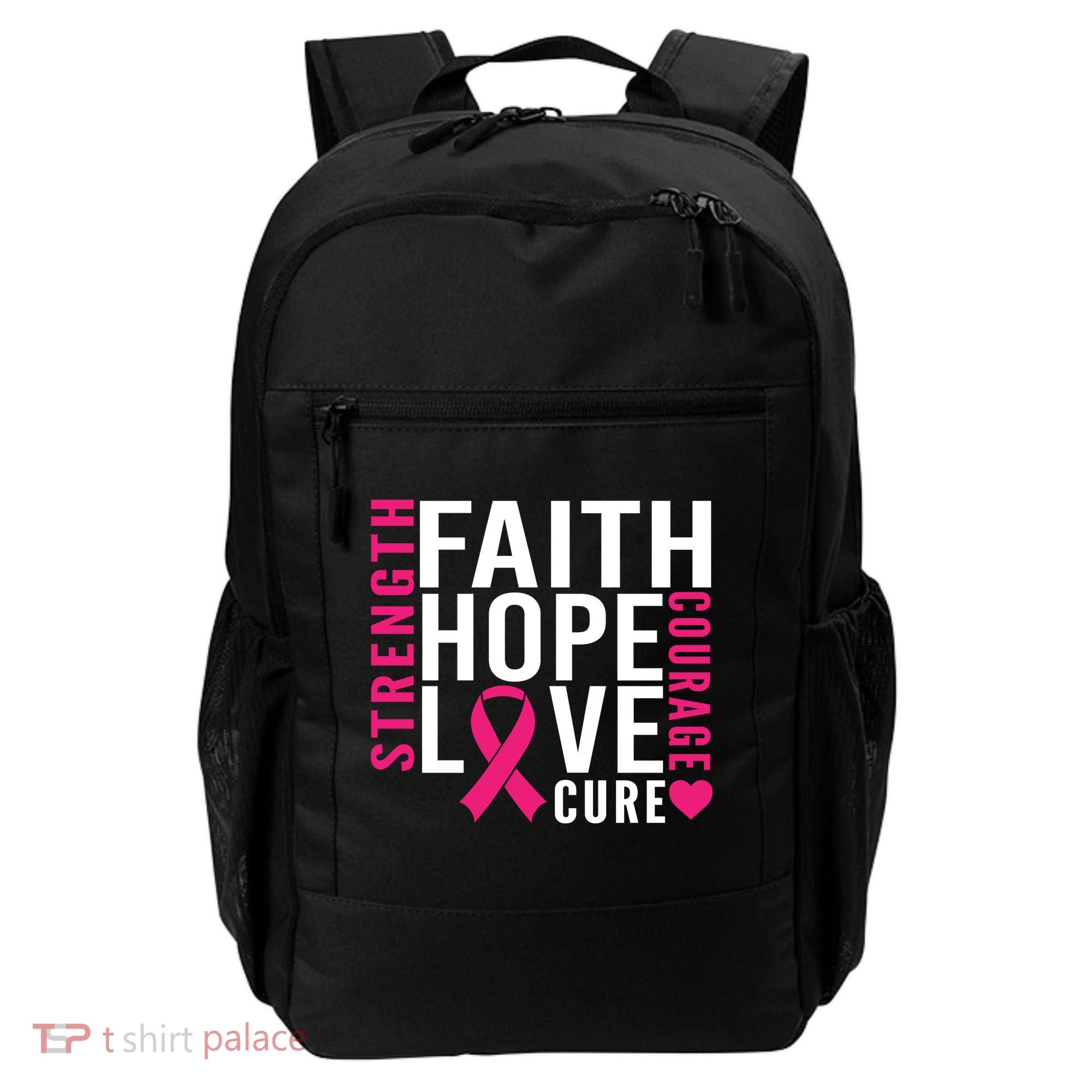 Breast Cancer Faith Hope Love Courage Backpack