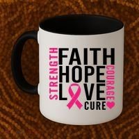 Breast Cancer Faith Hope Love Courage Coffee Mug thumb 2
