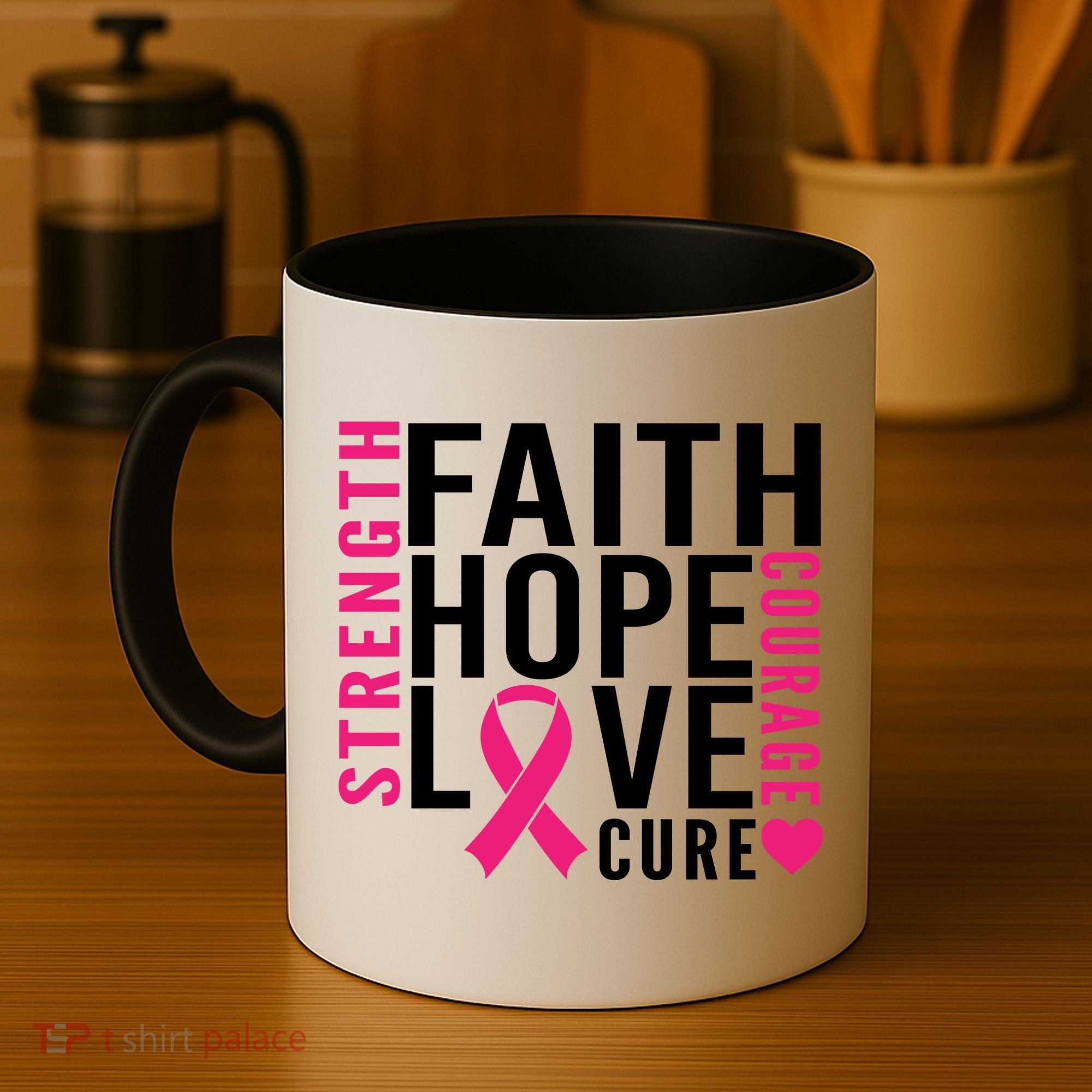 Breast Cancer Faith Hope Love Courage Coffee Mug