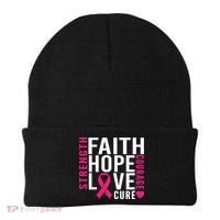 Breast Cancer Faith Hope Love Courage Beanie thumb 0
