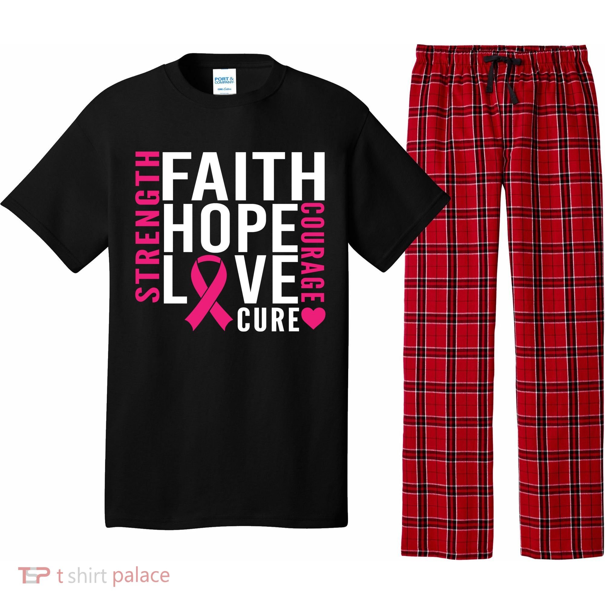 Breast Cancer Faith Hope Love Courage Pajama Set