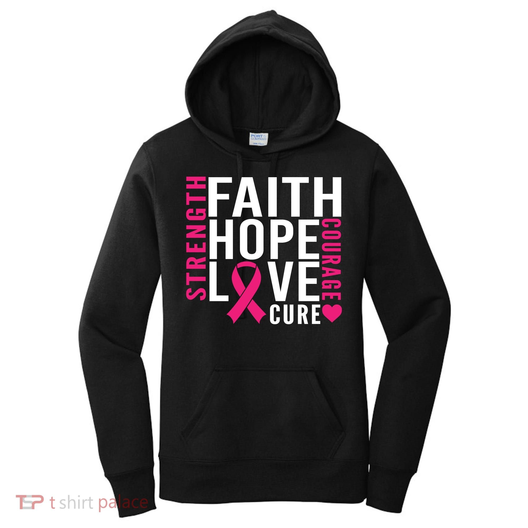 Breast Cancer Faith Hope Love Courage Women's Hoodie