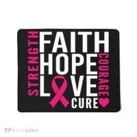 Breast Cancer Faith Hope Love Courage Mousepad thumb 0