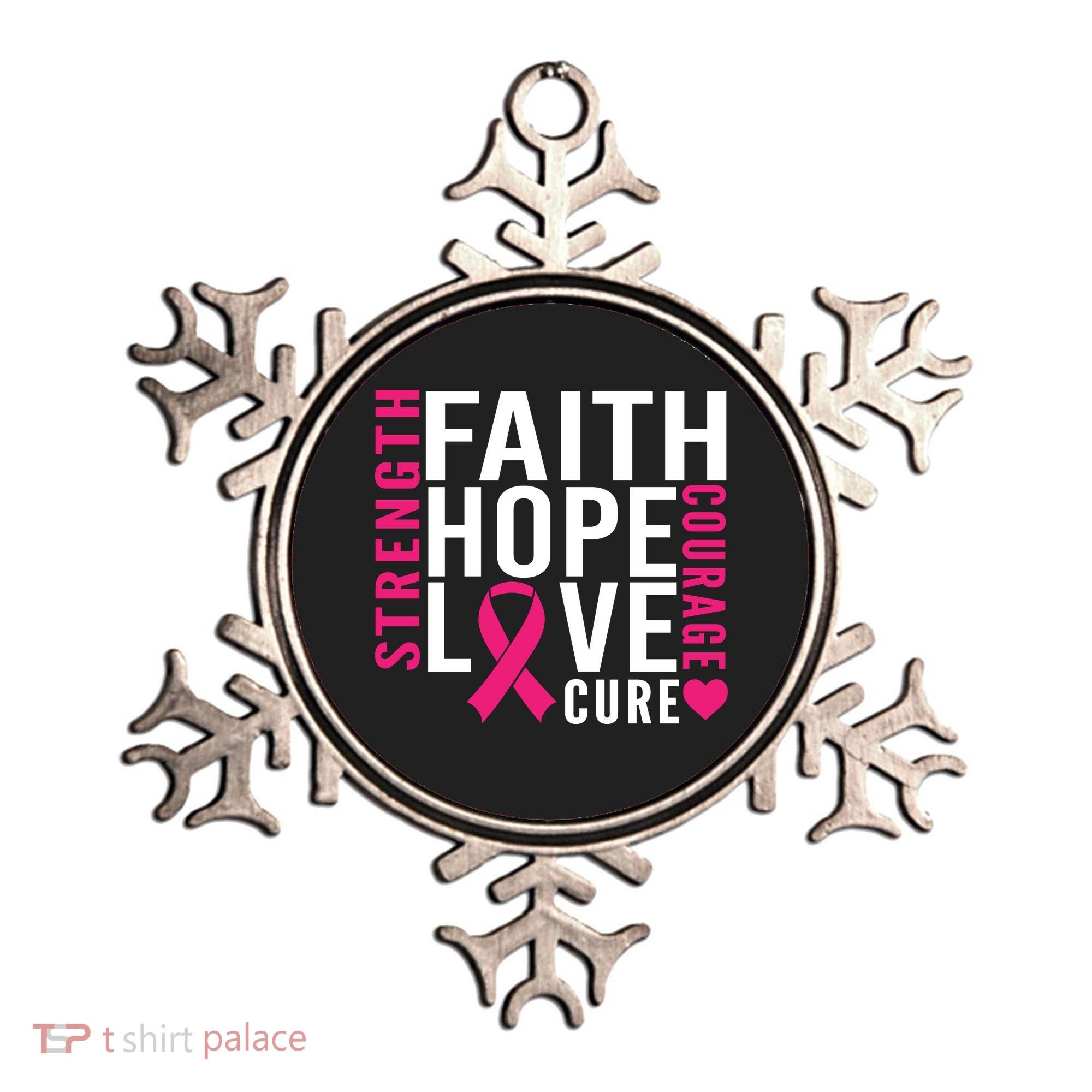 Breast Cancer Faith Hope Love Courage Ornament