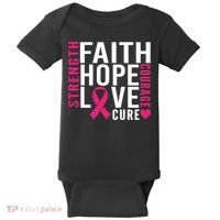 Breast Cancer Faith Hope Love Courage Baby Bodysuit thumb 0
