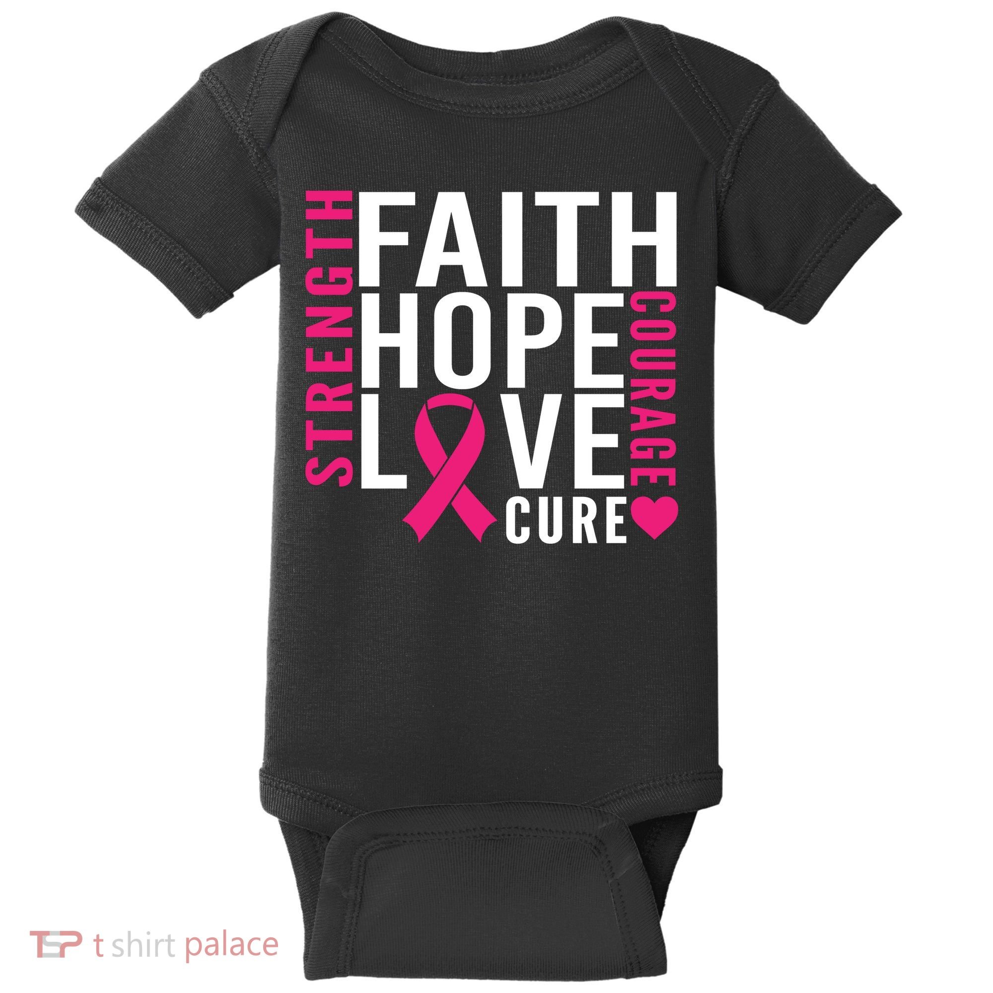 Breast Cancer Faith Hope Love Courage Baby Bodysuit