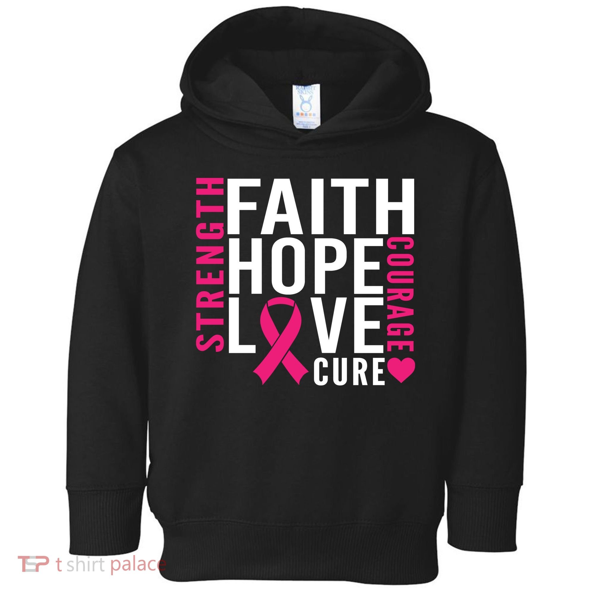 Breast Cancer Faith Hope Love Courage Toddler Hoodie