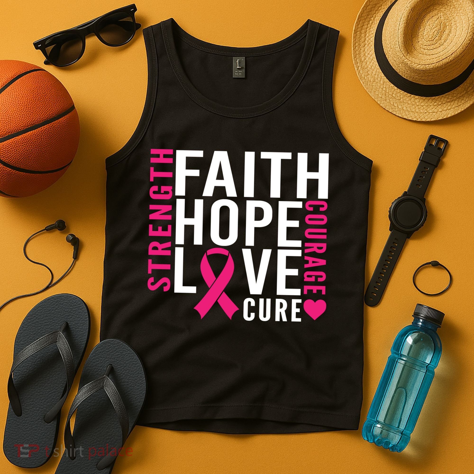 Breast Cancer Faith Hope Love Courage Tank Top