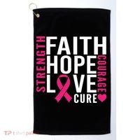 Breast Cancer Faith Hope Love Courage Golf Towel thumb 0