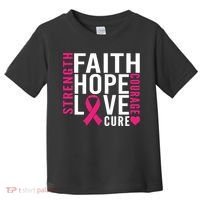 Breast Cancer Faith Hope Love Courage Toddler T-Shirt thumb 0