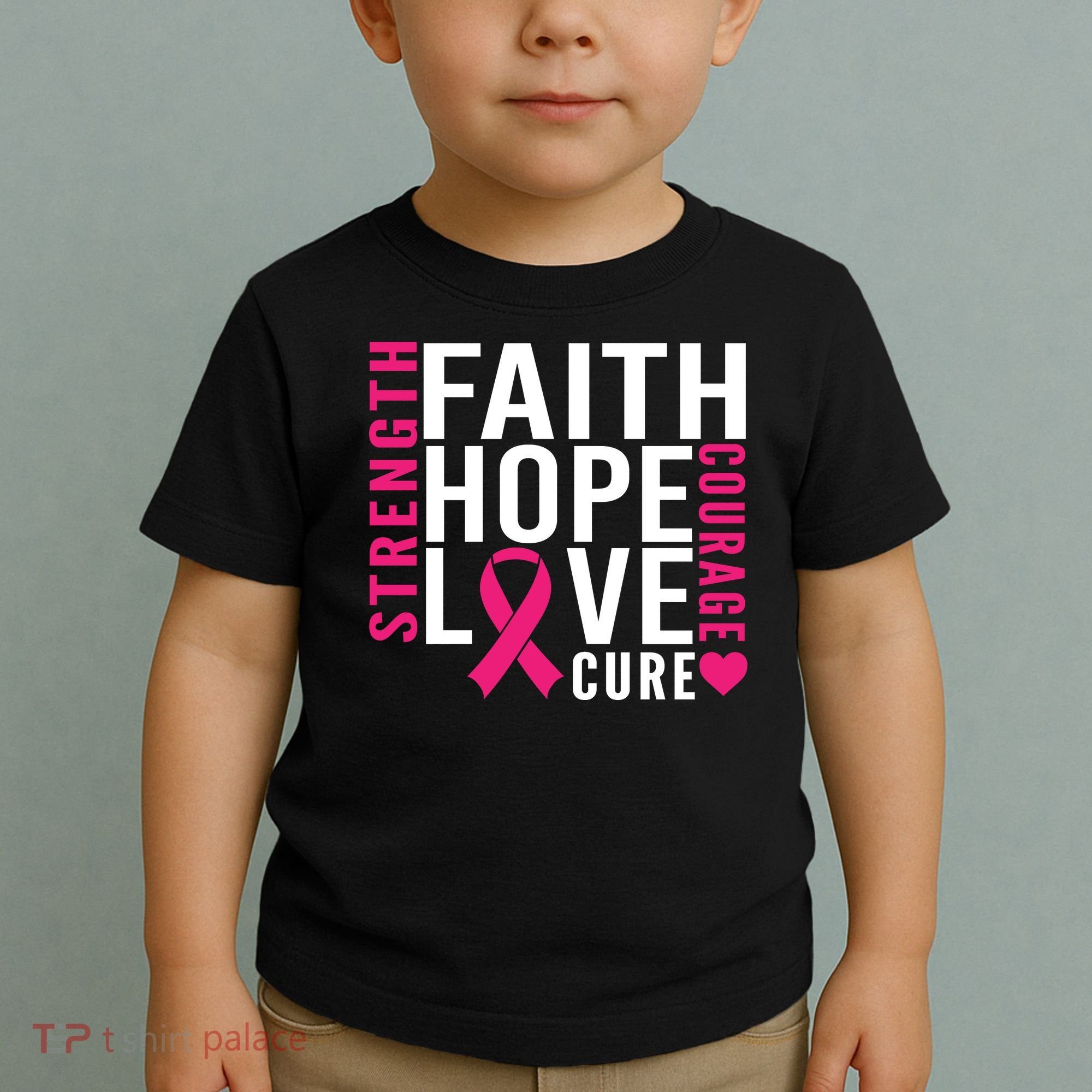 Breast Cancer Faith Hope Love Courage Toddler T-Shirt