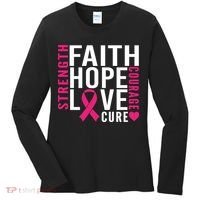 Breast Cancer Faith Hope Love Courage Women's Long Sleeve Shirt thumb 0