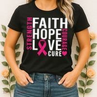 Breast Cancer Faith Hope Love Courage Women's T-Shirt thumb 2