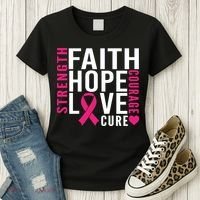 Breast Cancer Faith Hope Love Courage Women's T-Shirt thumb 3