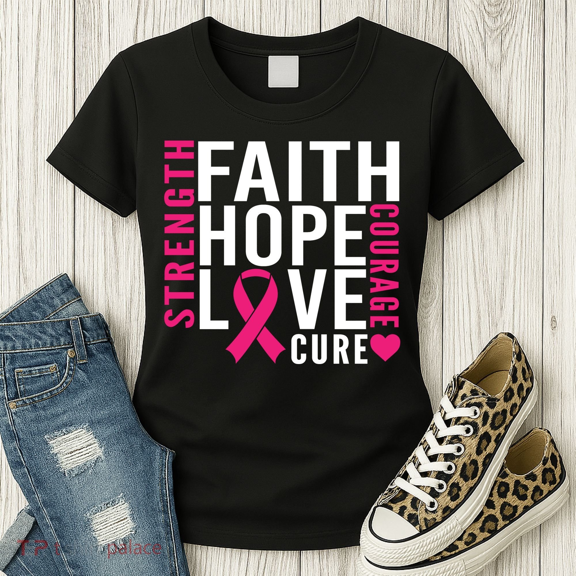 Breast Cancer Faith Hope Love Courage Women's T-Shirt