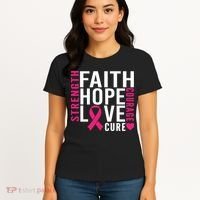 Breast Cancer Faith Hope Love Courage Women's T-Shirt thumb 4