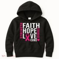 Breast Cancer Faith Hope Love Courage Kids Hoodie thumb 0