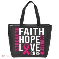 Breast Cancer Faith Hope Love Courage Tote Bag thumb 0