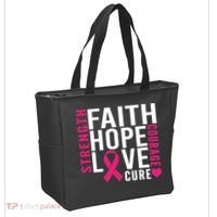 Breast Cancer Faith Hope Love Courage Tote Bag thumb 2