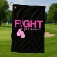 Breast Cancer Fight For A Cure Golf Towel thumb 1