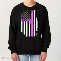 Breast Cancer Fight Ribbon Flag Women's Sweatshirt thumb 0