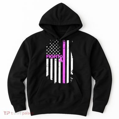 Breast Cancer Fight Ribbon Flag Hoodie