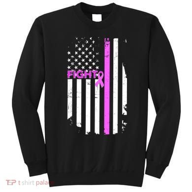 Breast Cancer Fight Ribbon Flag Sweatshirt
